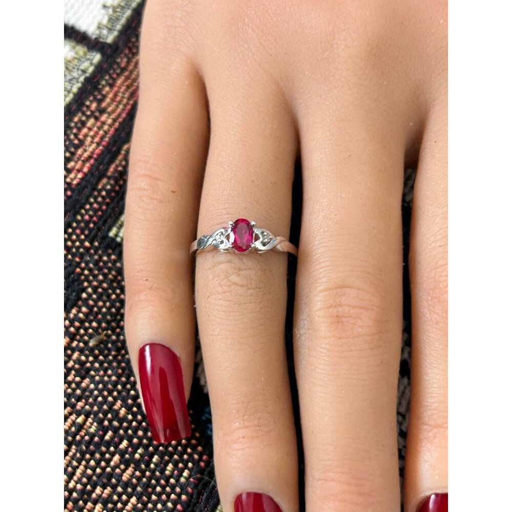 10k White Gold Ruby Ring - image 5